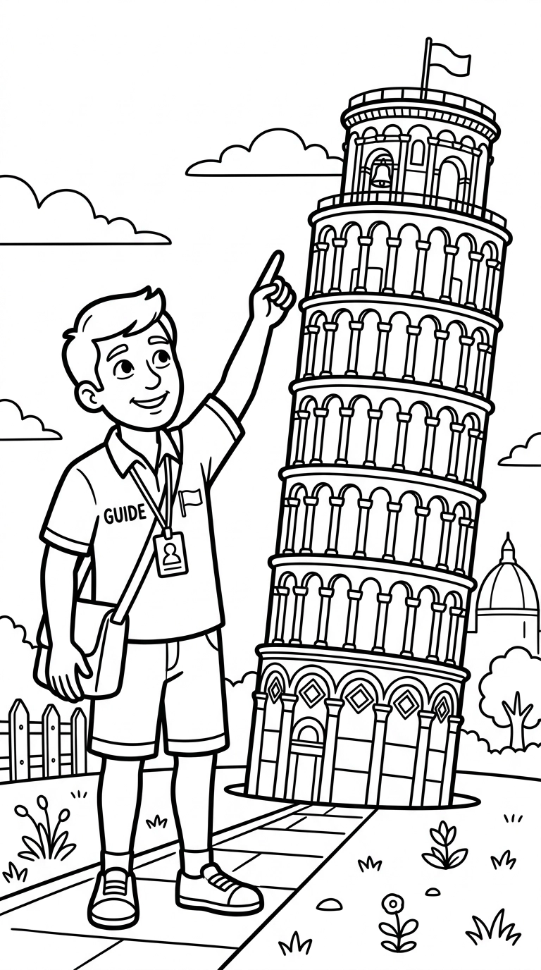 coloriage Guide touristique a imprimer pour enfant de 4 ans