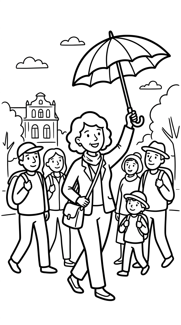 coloriage Guide touristique et apprentissage
