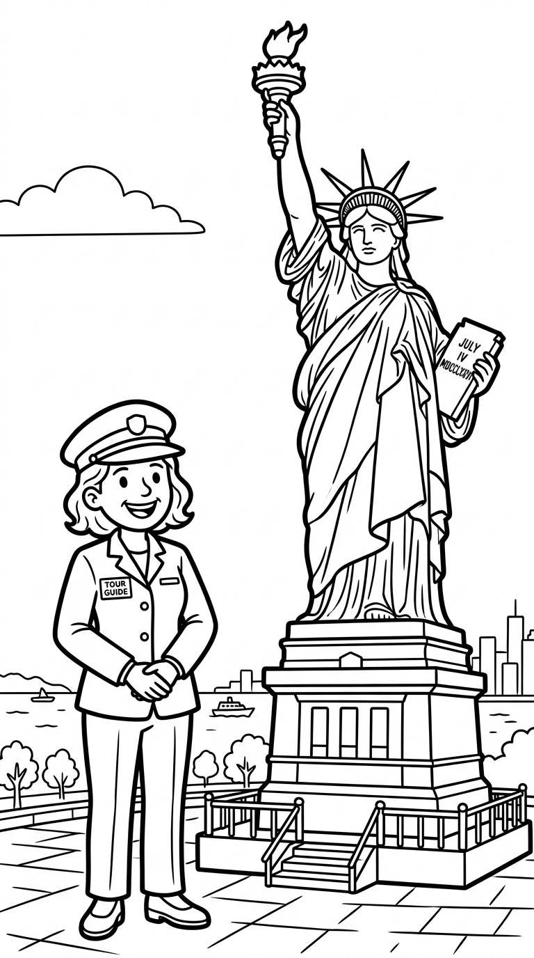 coloriage Guide touristique pour enfants à télécharger