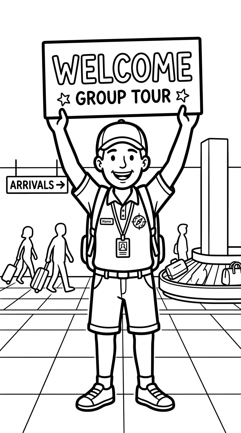 coloriage Guide touristique pour enfant de 5 ans 1