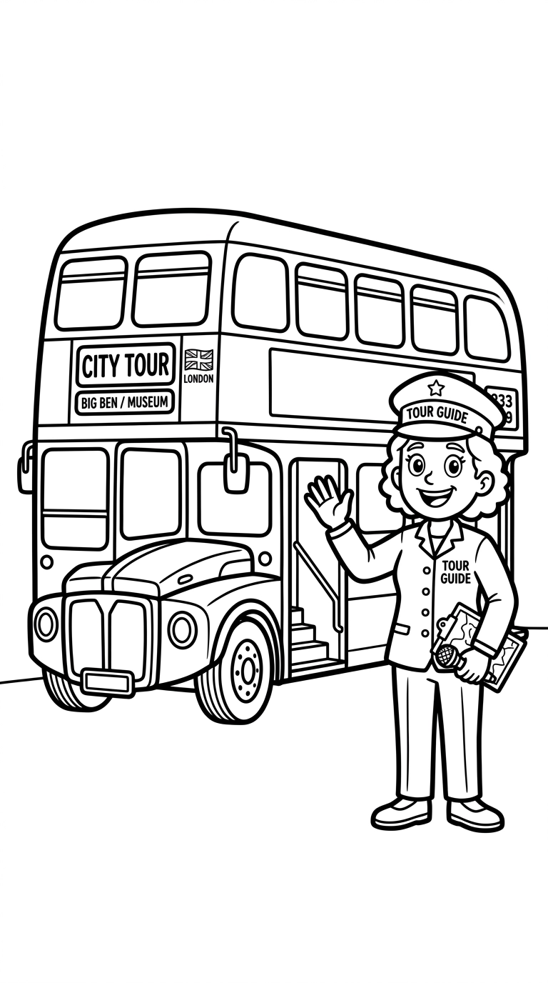 coloriage Guide touristique pour enfants à imprimer
