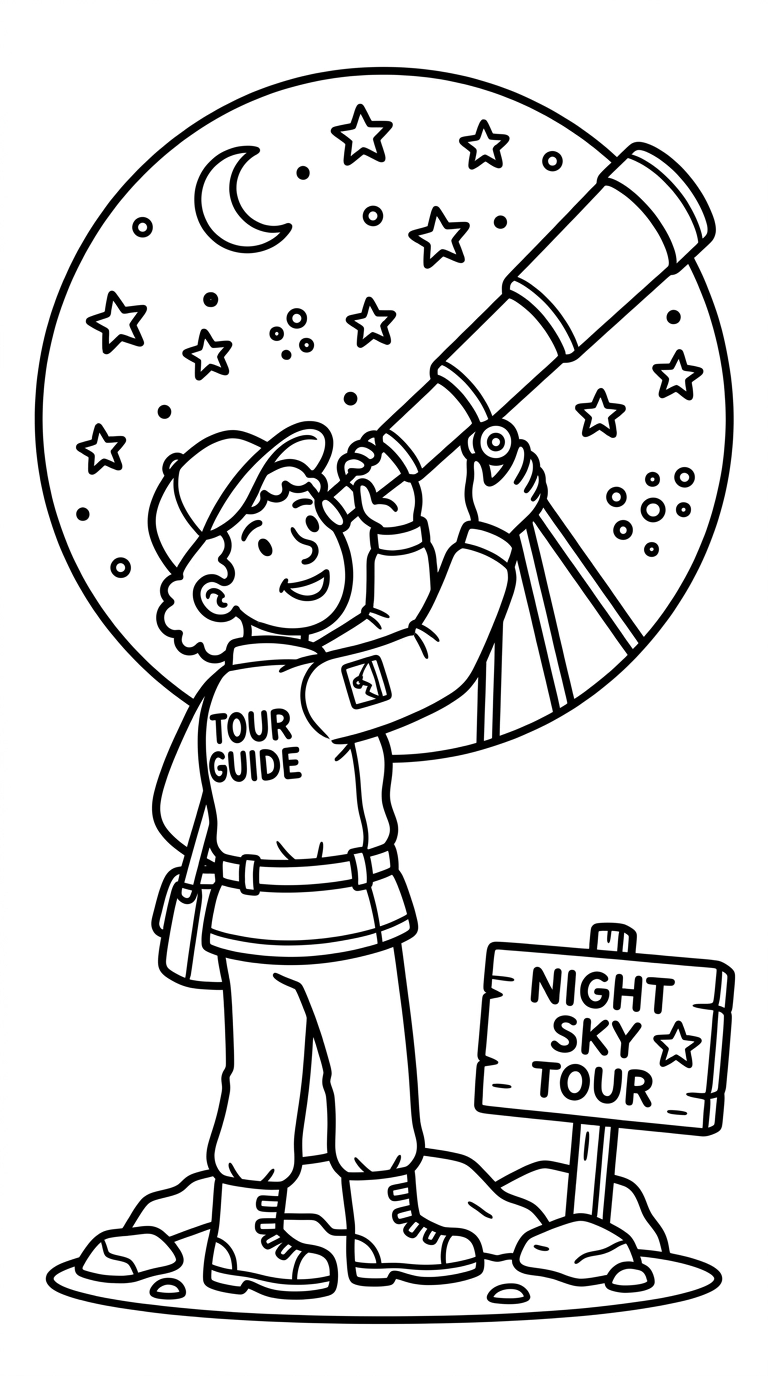 coloriage Guide touristique en ligne pour enfant