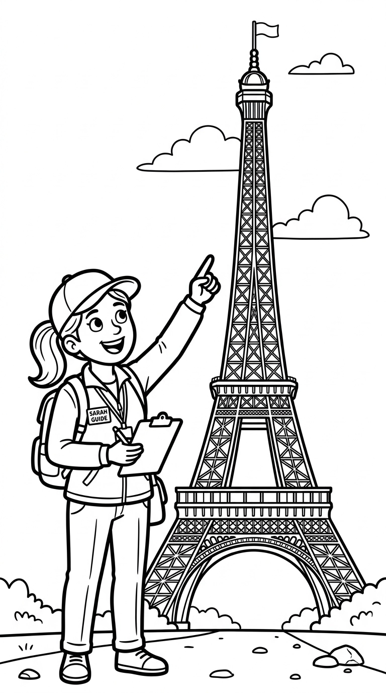 coloriage Guide touristique pour enfant de 5 ans