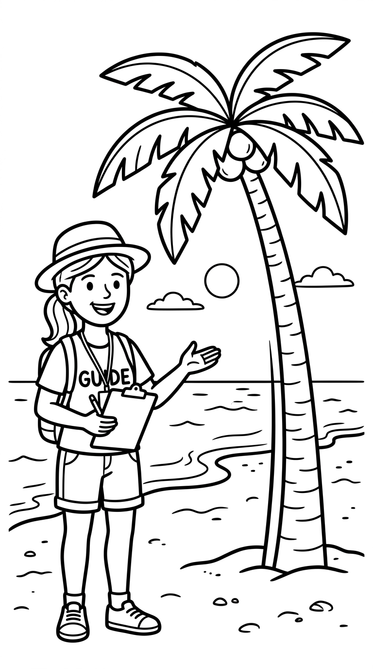 coloriage Guide touristique pour enfant de 8 ans
