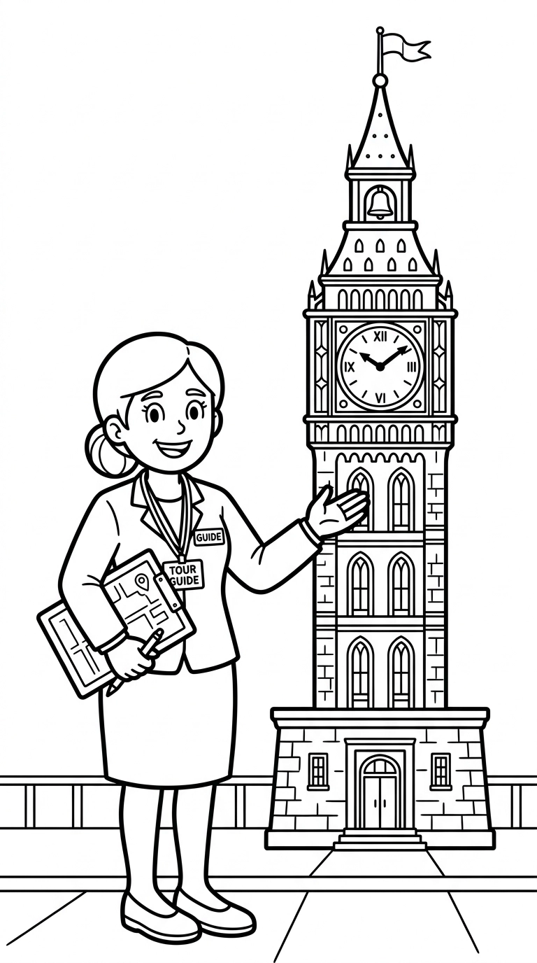 coloriage Guide touristique à imprimer pour enfant de 9 ans
