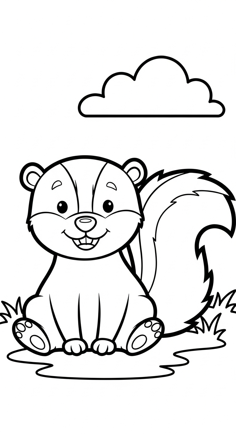 coloriage Mouffette et decoupage a imprimer gratuit