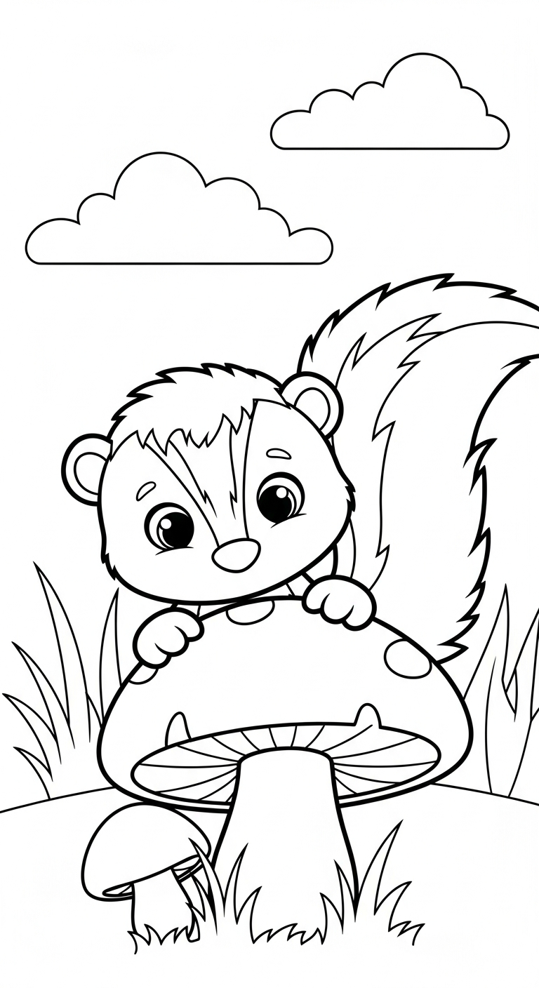 coloriage Mouffette et découpage à imprimer