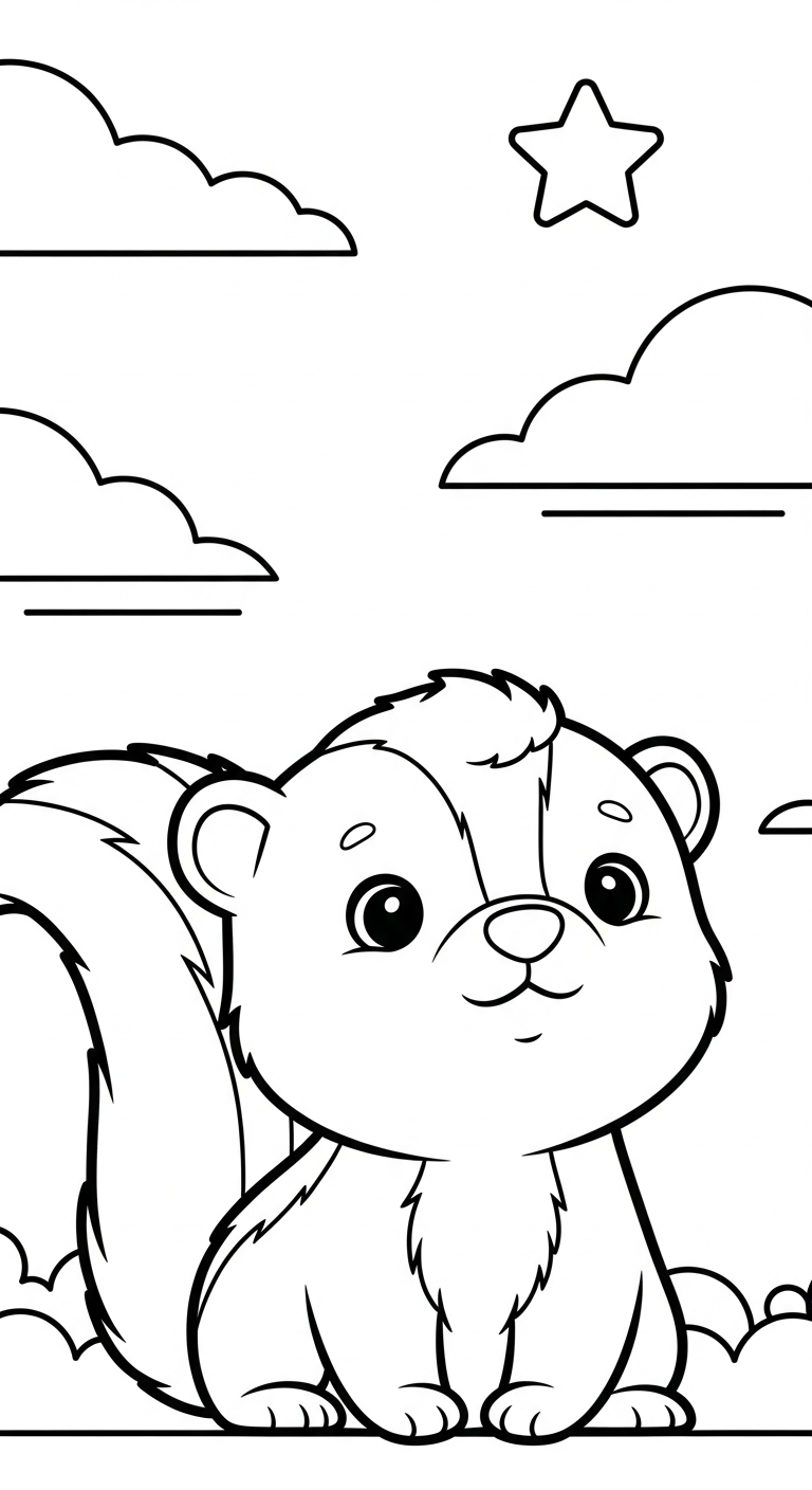coloriage Mouffette à imprimer a4