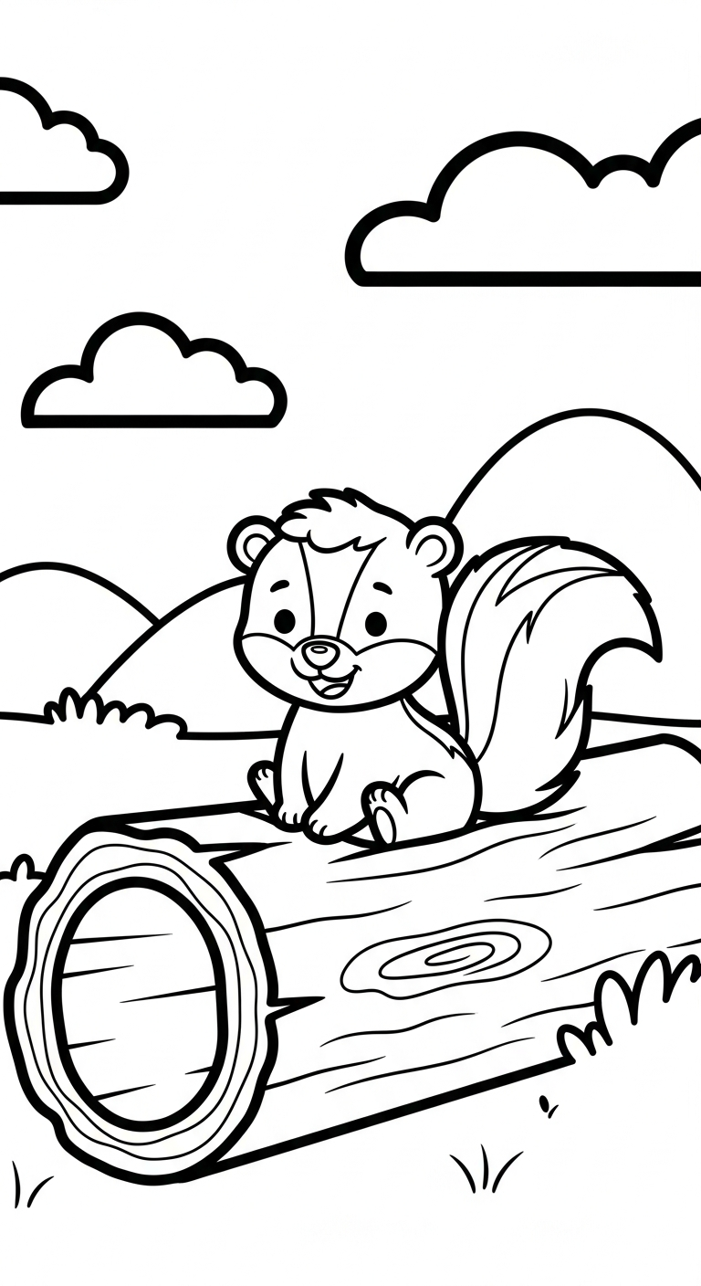 coloriage Mouffette pour enfant de 4 ans