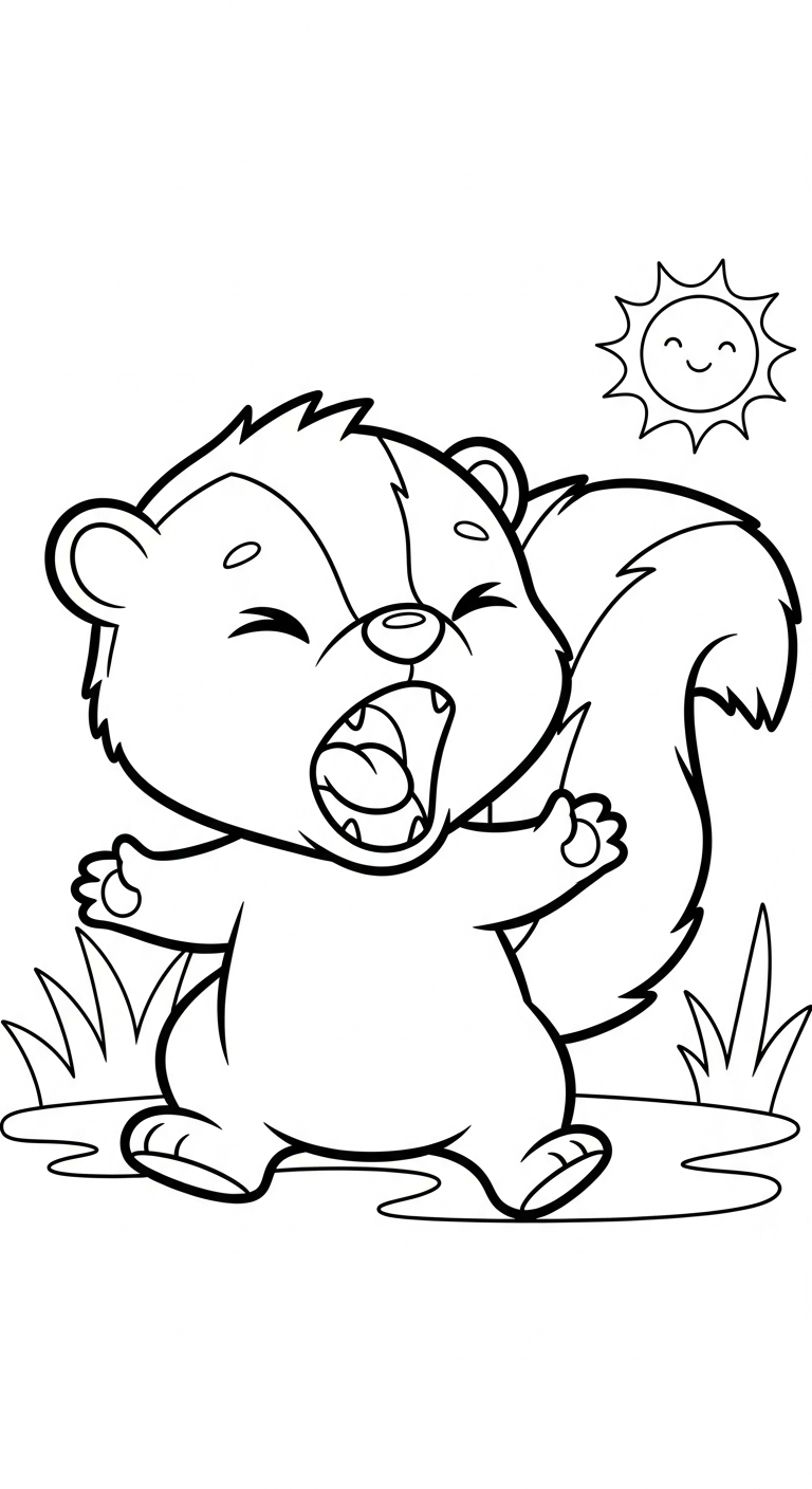 coloriage Mouffette a imprimer pour enfant de 4 ans
