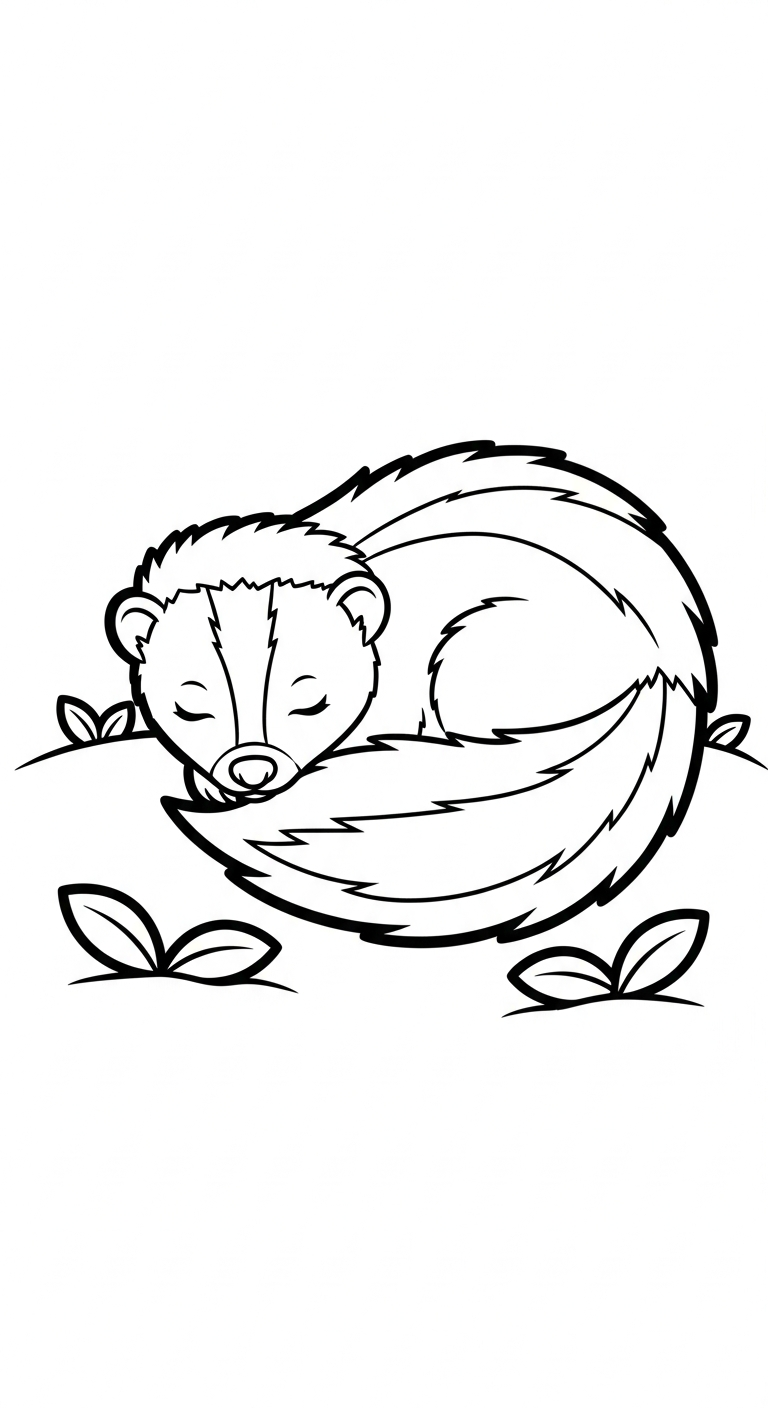 coloriage Mouffette à imprimer pour enfant de 4 ans