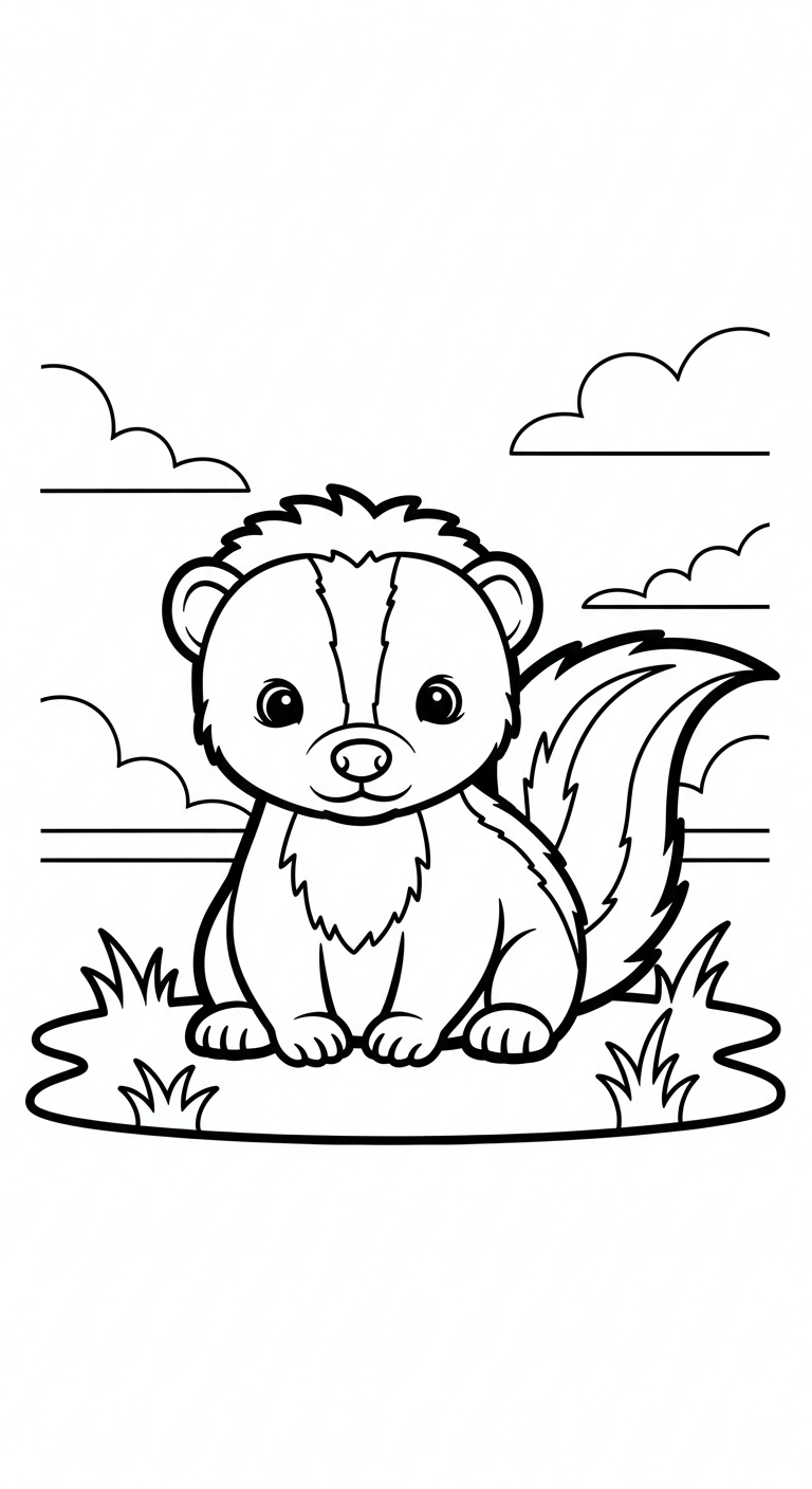 coloriage Mouffette à imprimer pour enfant de 9 ans