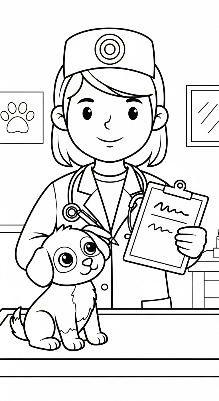 coloriage Vétérinaire en ligne pour enfant
