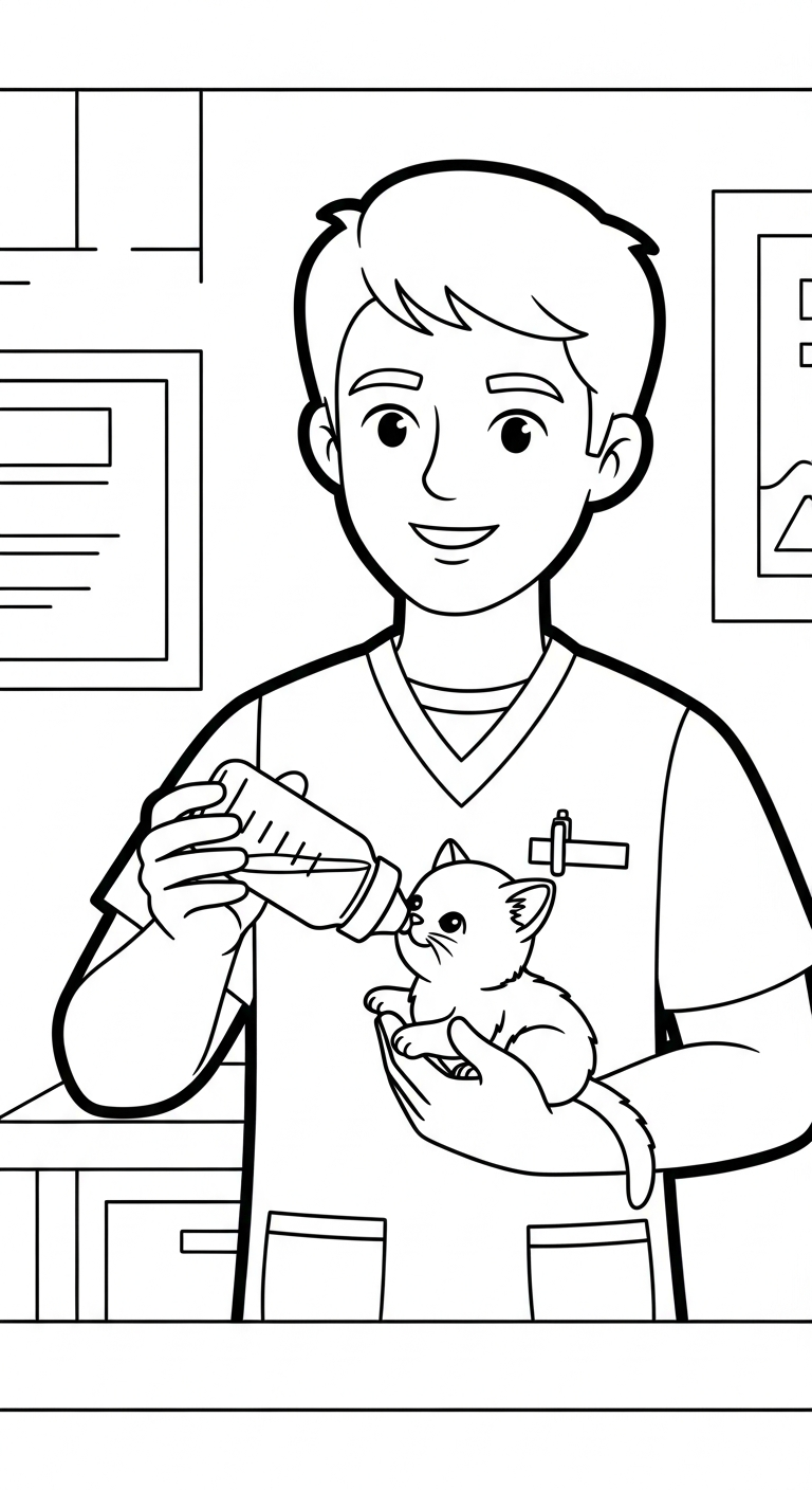 imprimer coloriage Vétérinaire gratuit