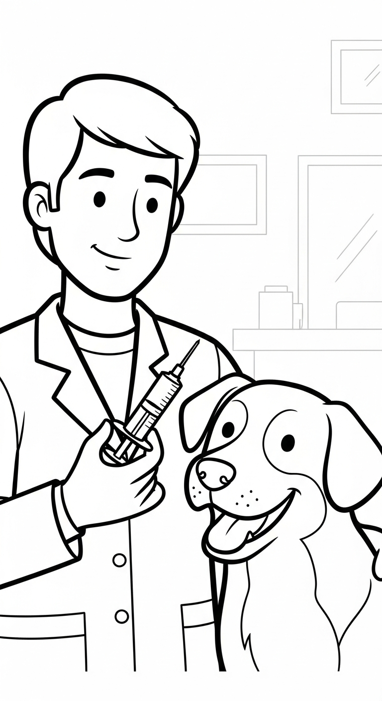 coloriage Vétérinaire pour enfants à imprimer