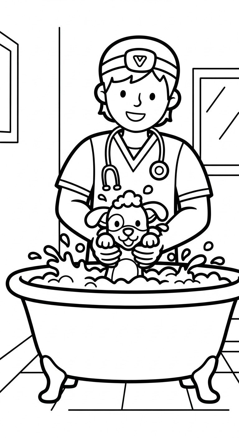 coloriage Vétérinaire pour bebe a imprimer