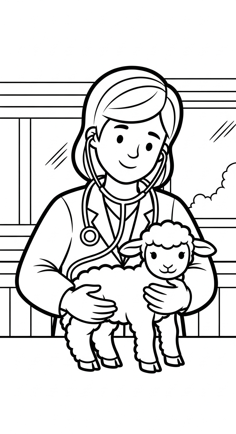 coloriage Vétérinaire pour enfant de 2 ans
