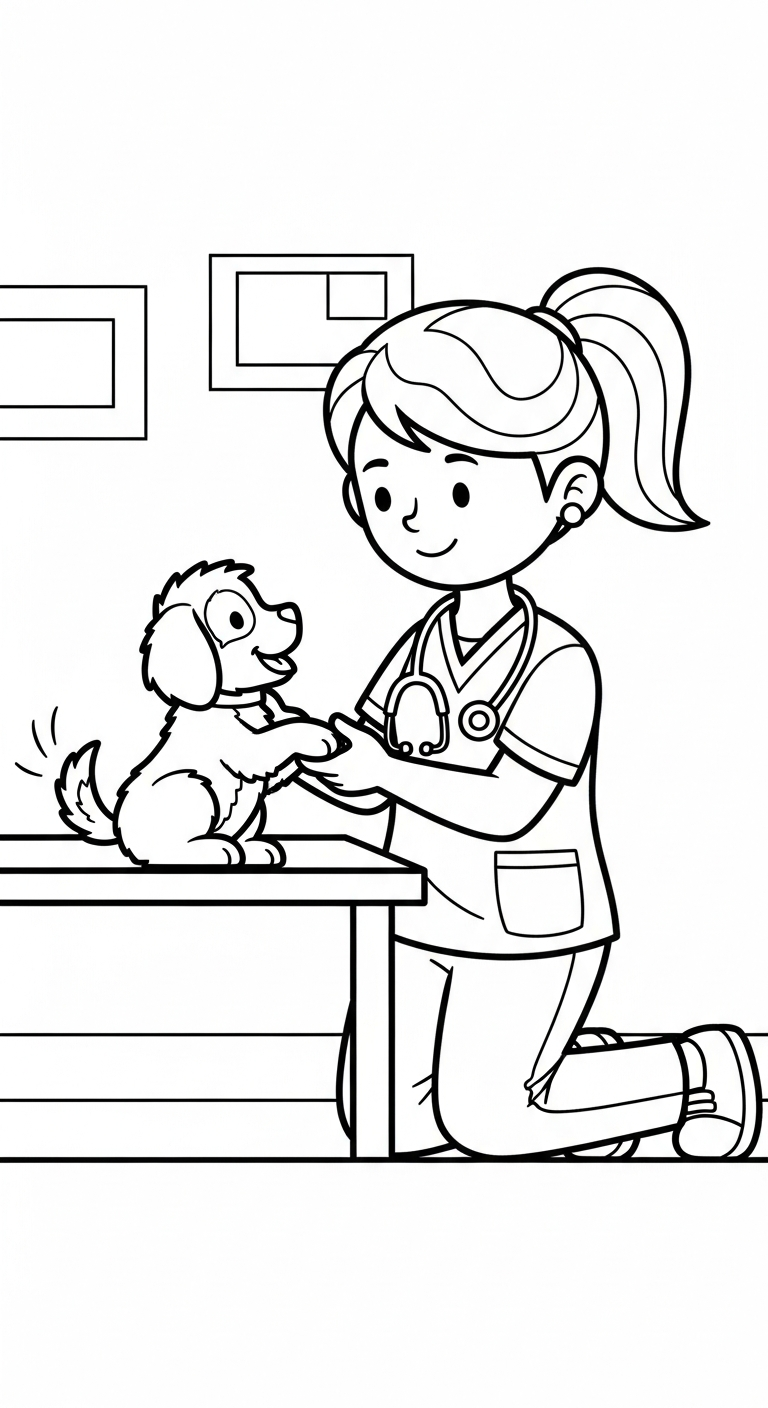 coloriage Vétérinaire pour enfant gratuit