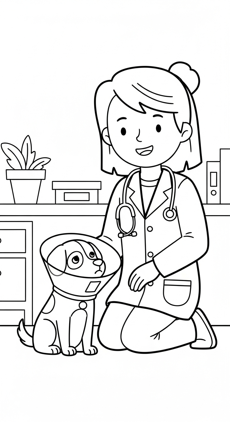 coloriage Vétérinaire pour enfant à imprimer