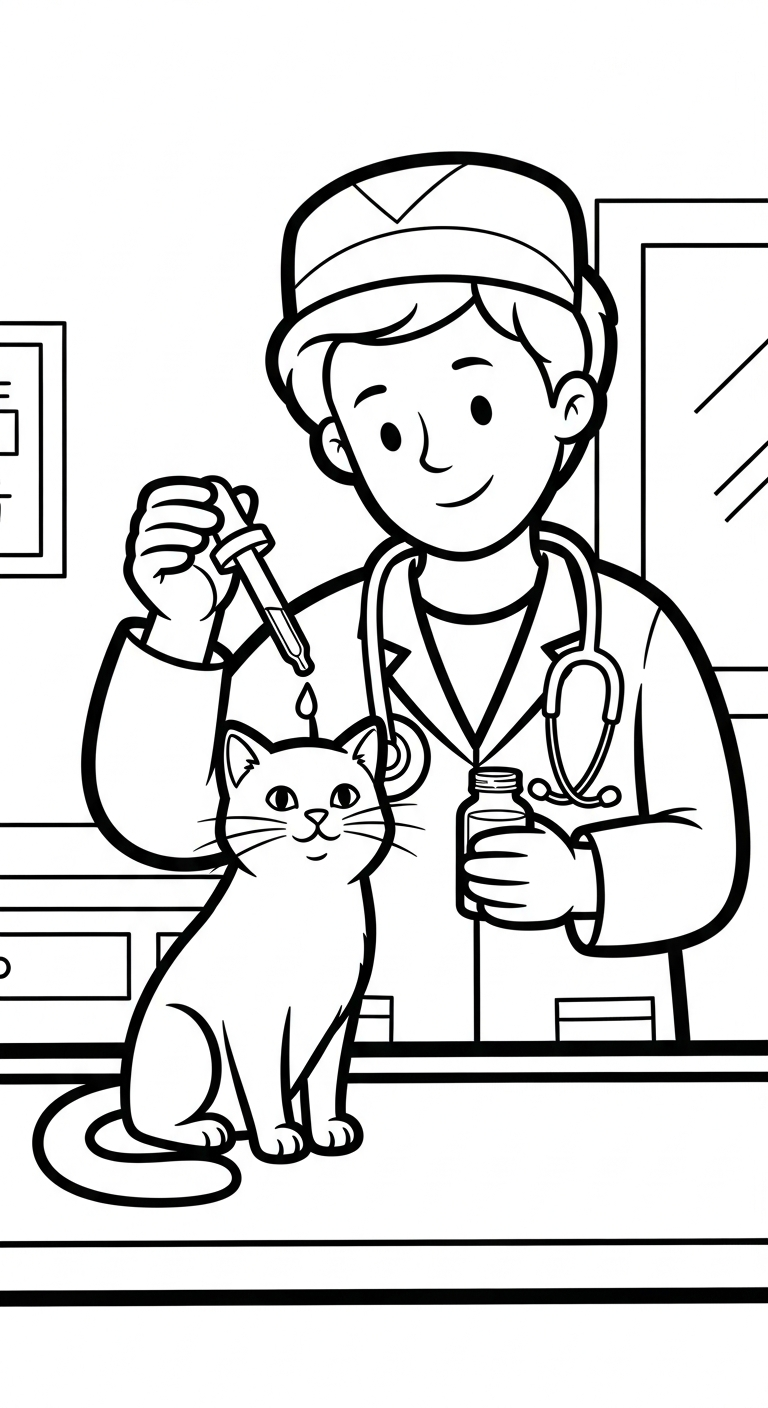 coloriage Vétérinaire à imprimer gratuitement pdf 1