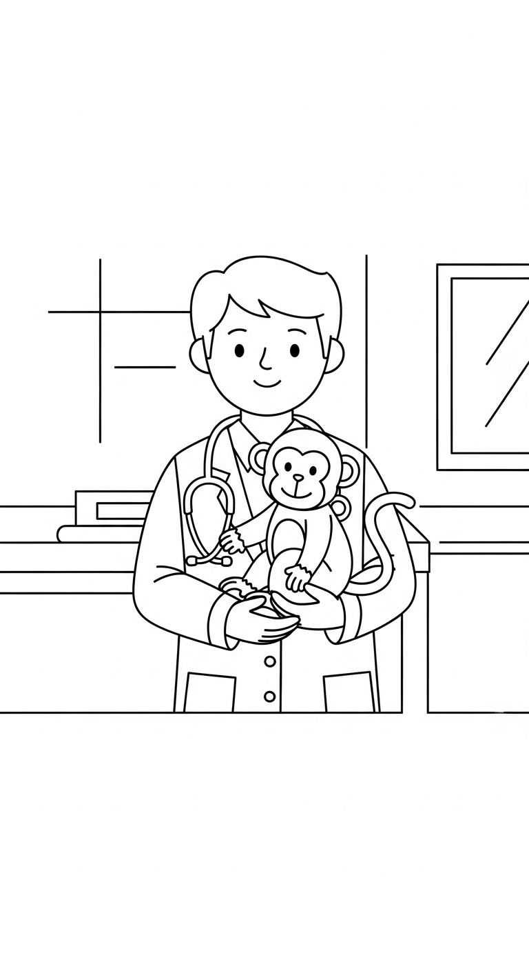 coloriage Vétérinaire et decoupage