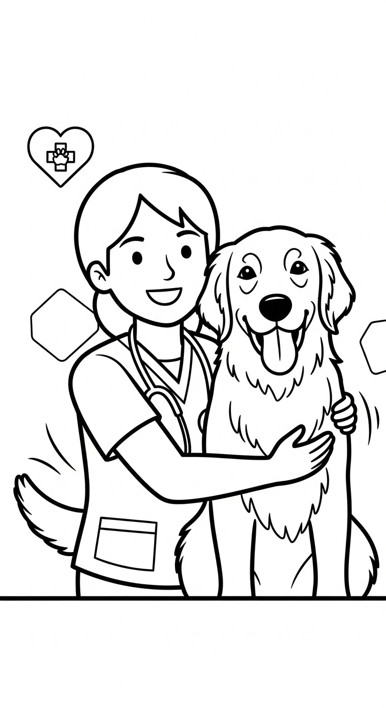 coloriage Vétérinaire d'enfant a imprimer
