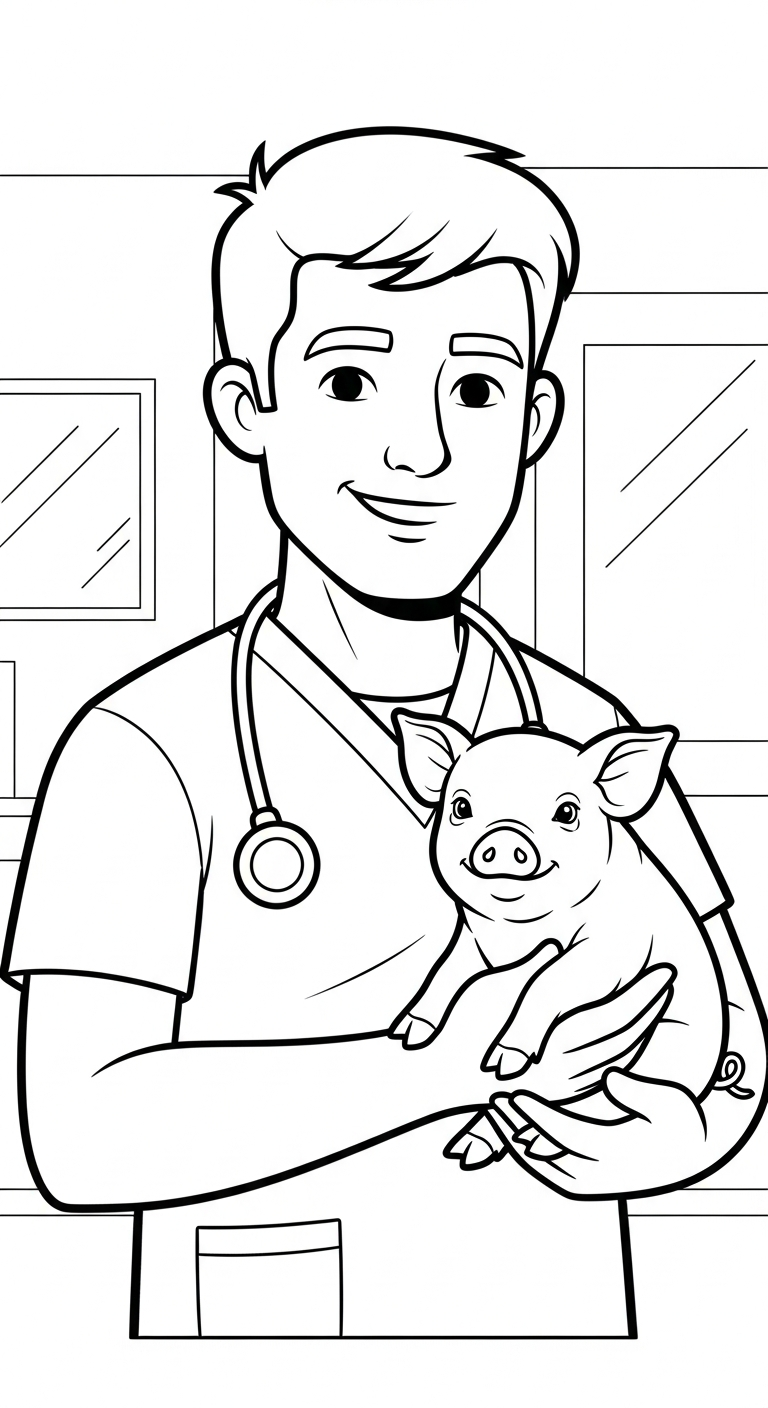 coloriage Vétérinaire à imprimer gratuitement pdf