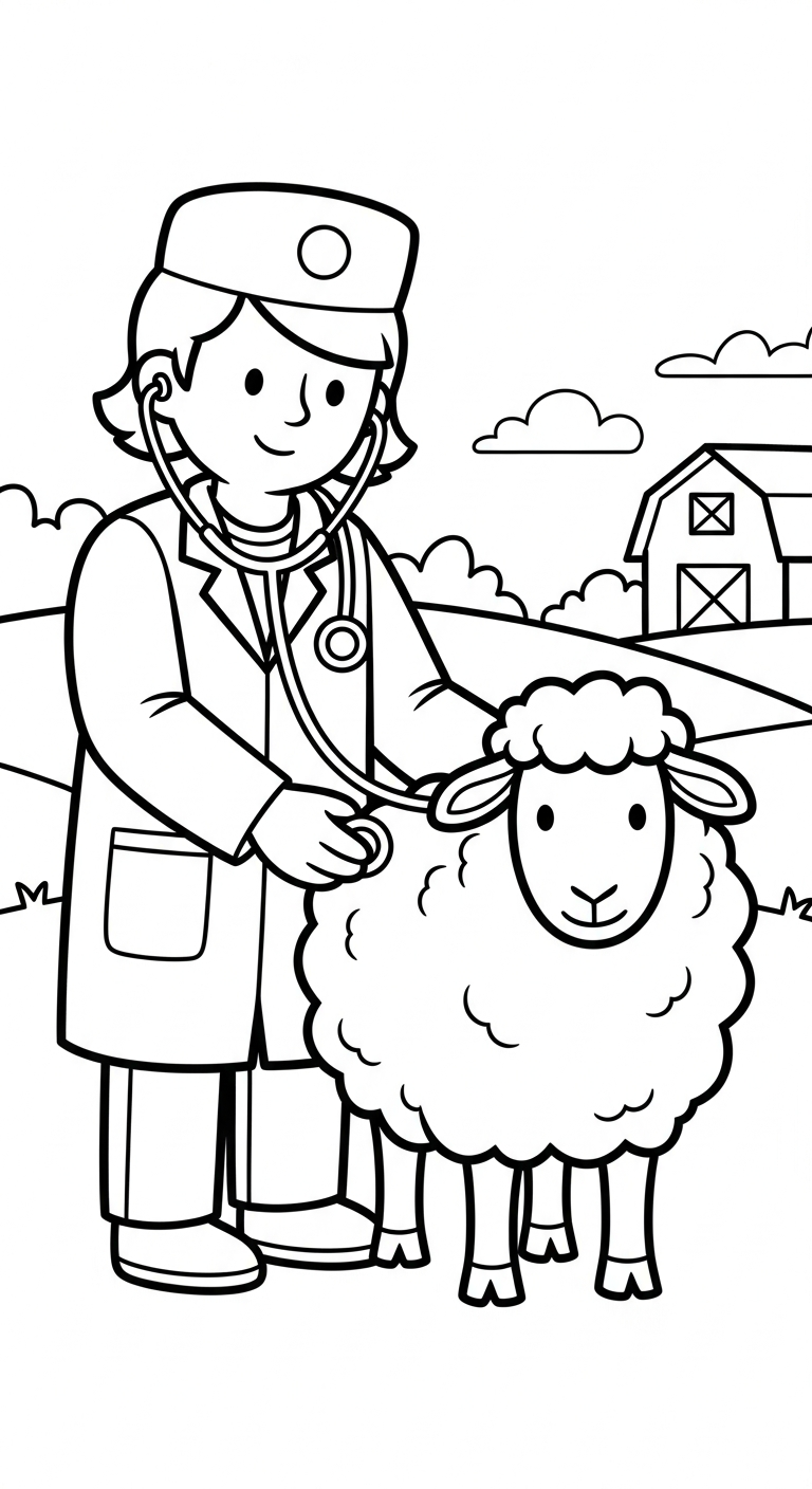 coloriage Vétérinaire pour enfant de 10 ans