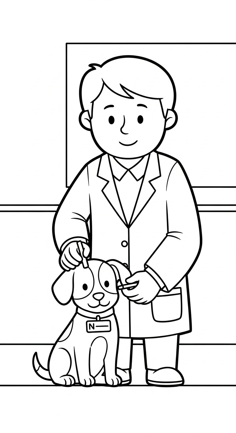 coloriage Vétérinaire à imprimer pour enfant de 8 ans