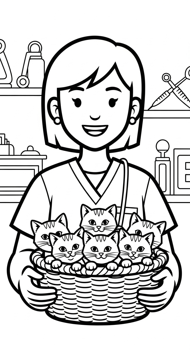 coloriage Vétérinaire pour enfant de 4 ans