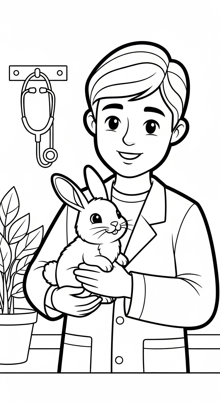 coloriage Vétérinaire a imprimer gratuit