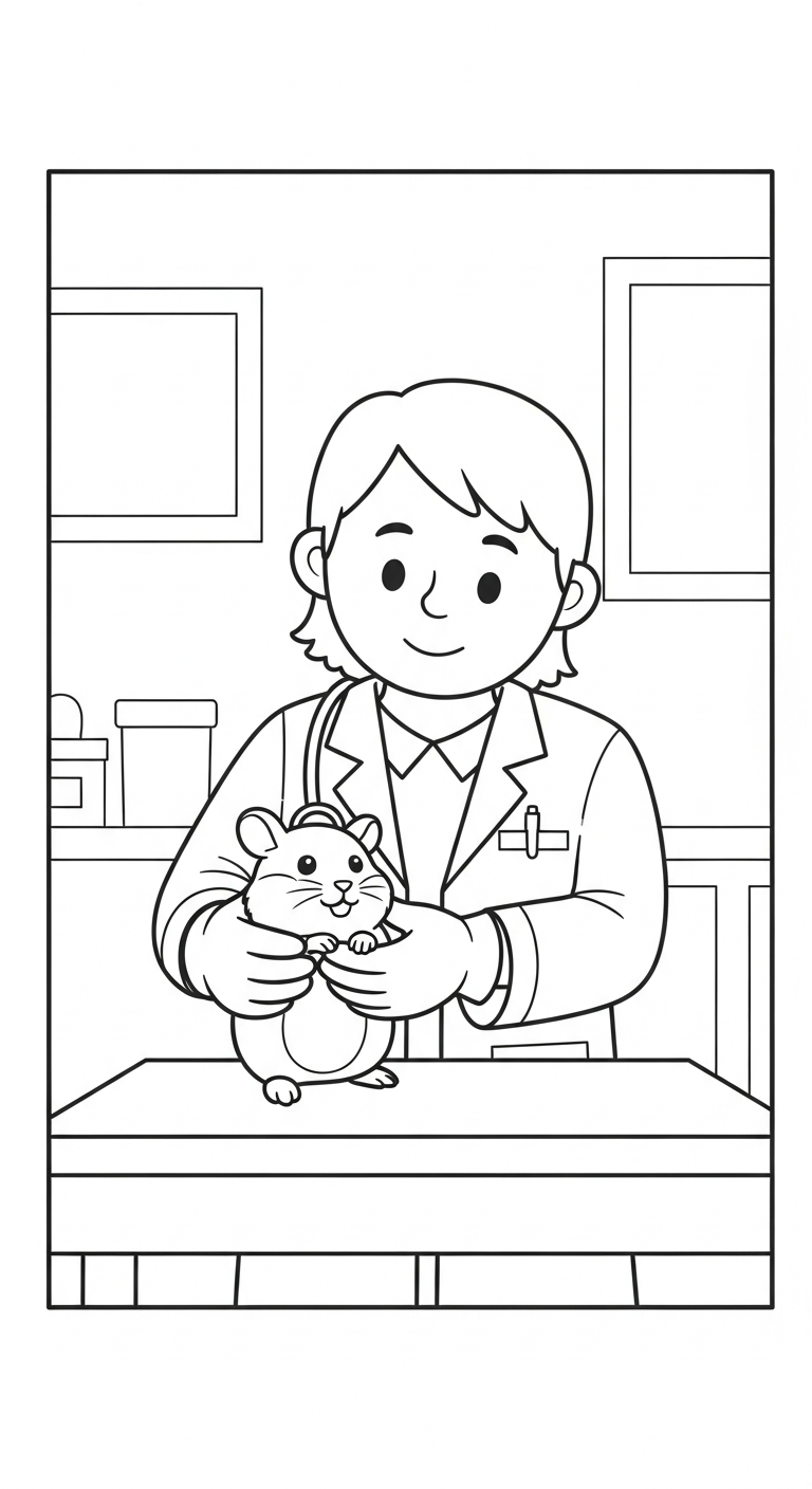 coloriage Vétérinaire à imprimer pour enfant de 3 ans
