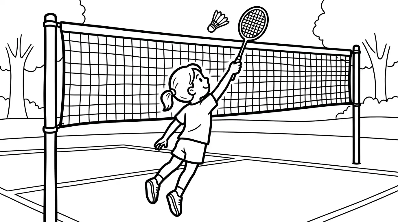 coloriage Badminton gratuit à imprimer