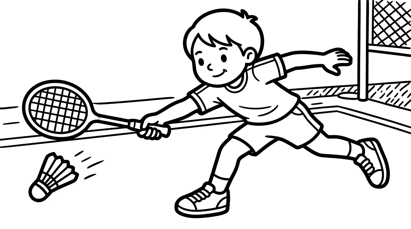 coloriage Badminton à imprimer pour enfant de 10 ans