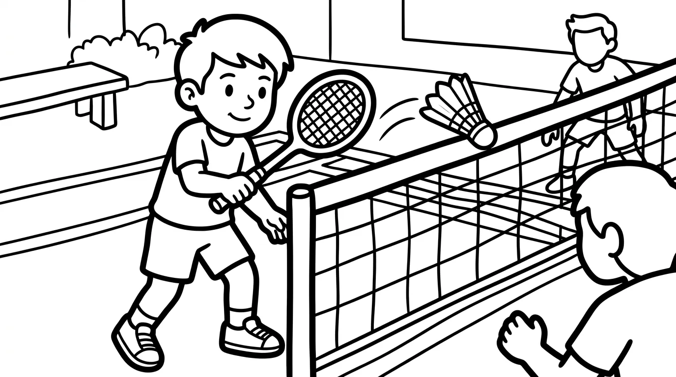 coloriage Badminton pour enfant