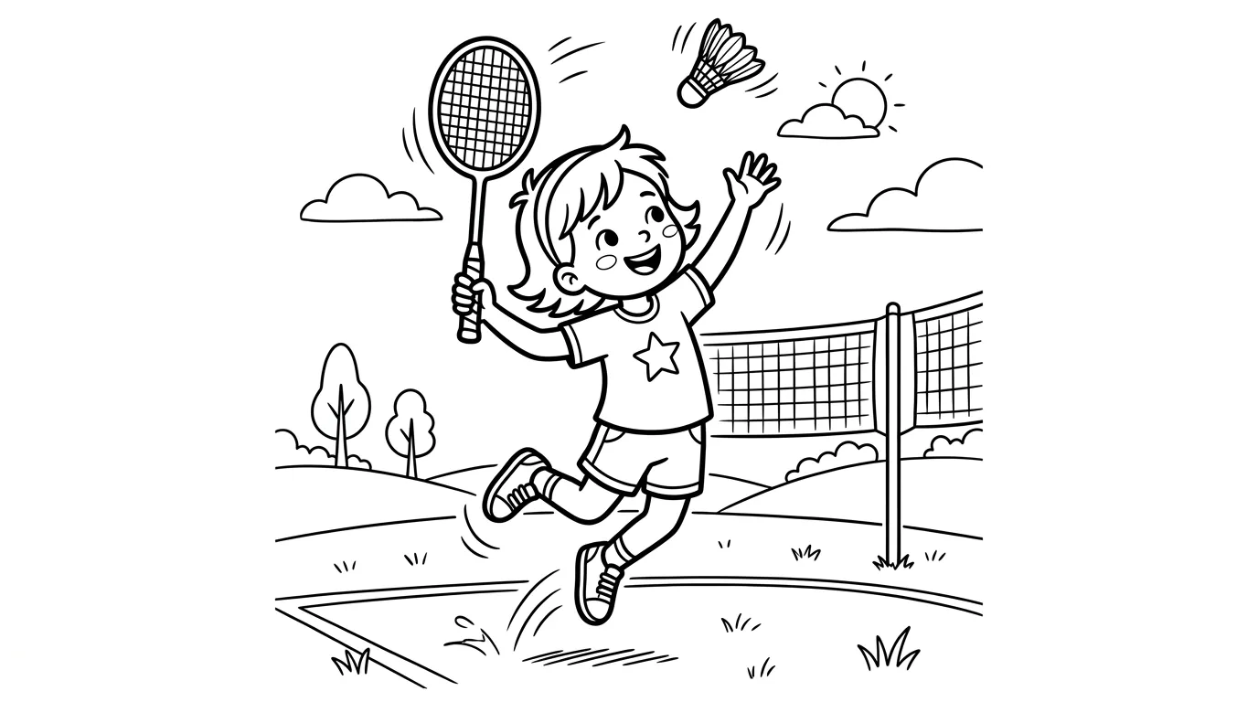 a imprimer coloriage Badminton gratuit