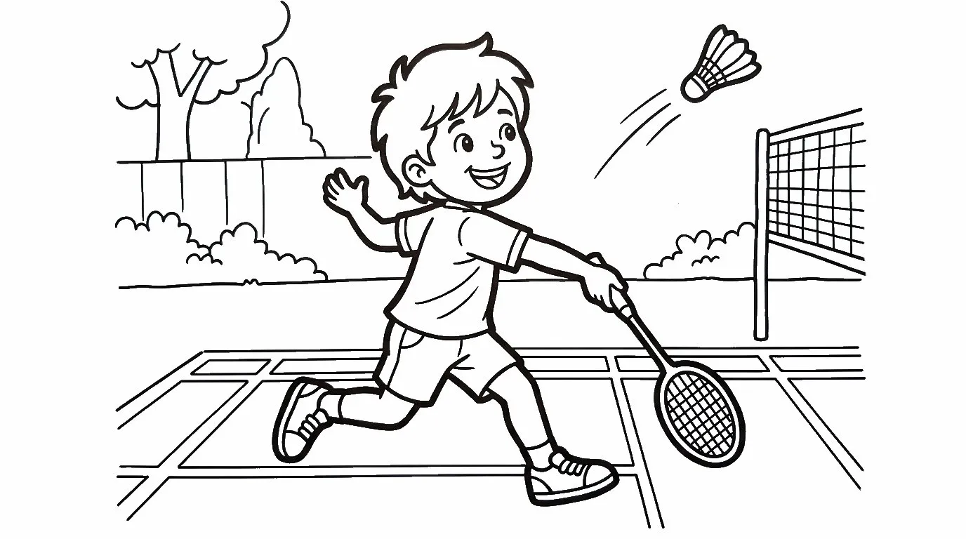 coloriage Badminton à imprimer gratuitement