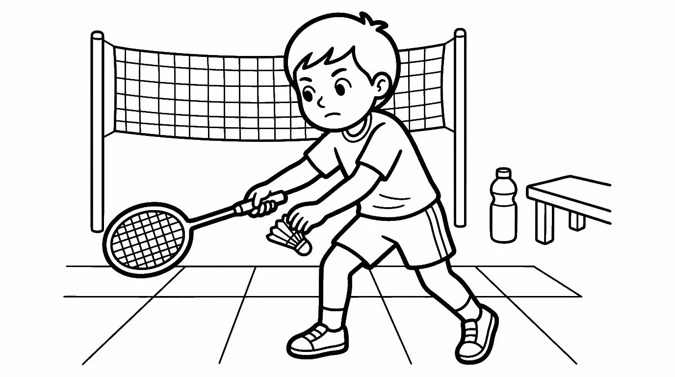 coloriage Badminton pour enfant gratuit 1