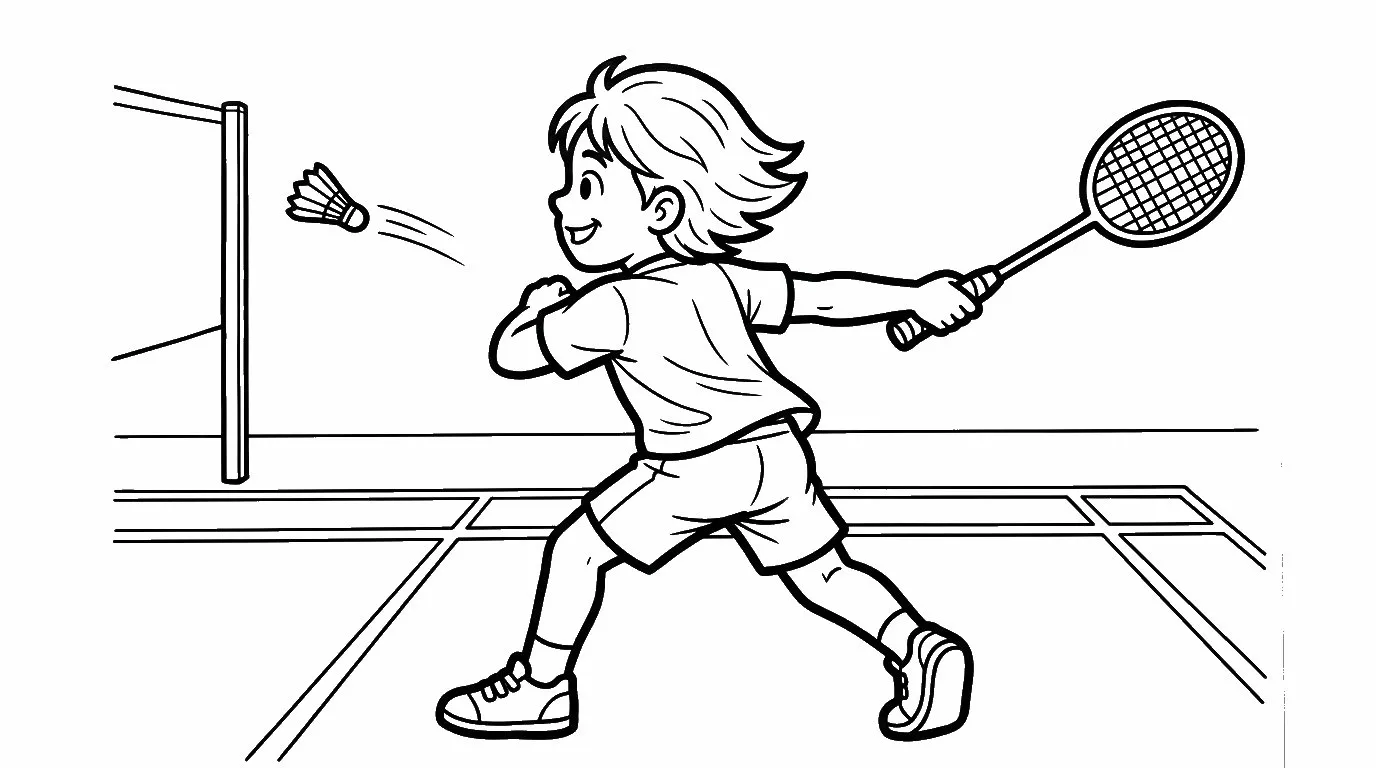coloriage Badminton a dessiner en ligne