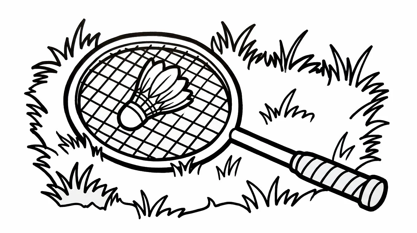 coloriage Badminton et apprentissage 1