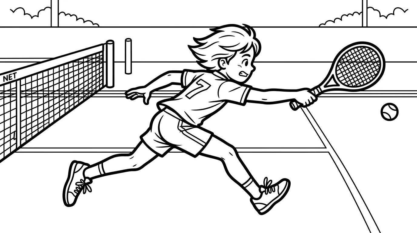 image pour coloriage Badminton enfant