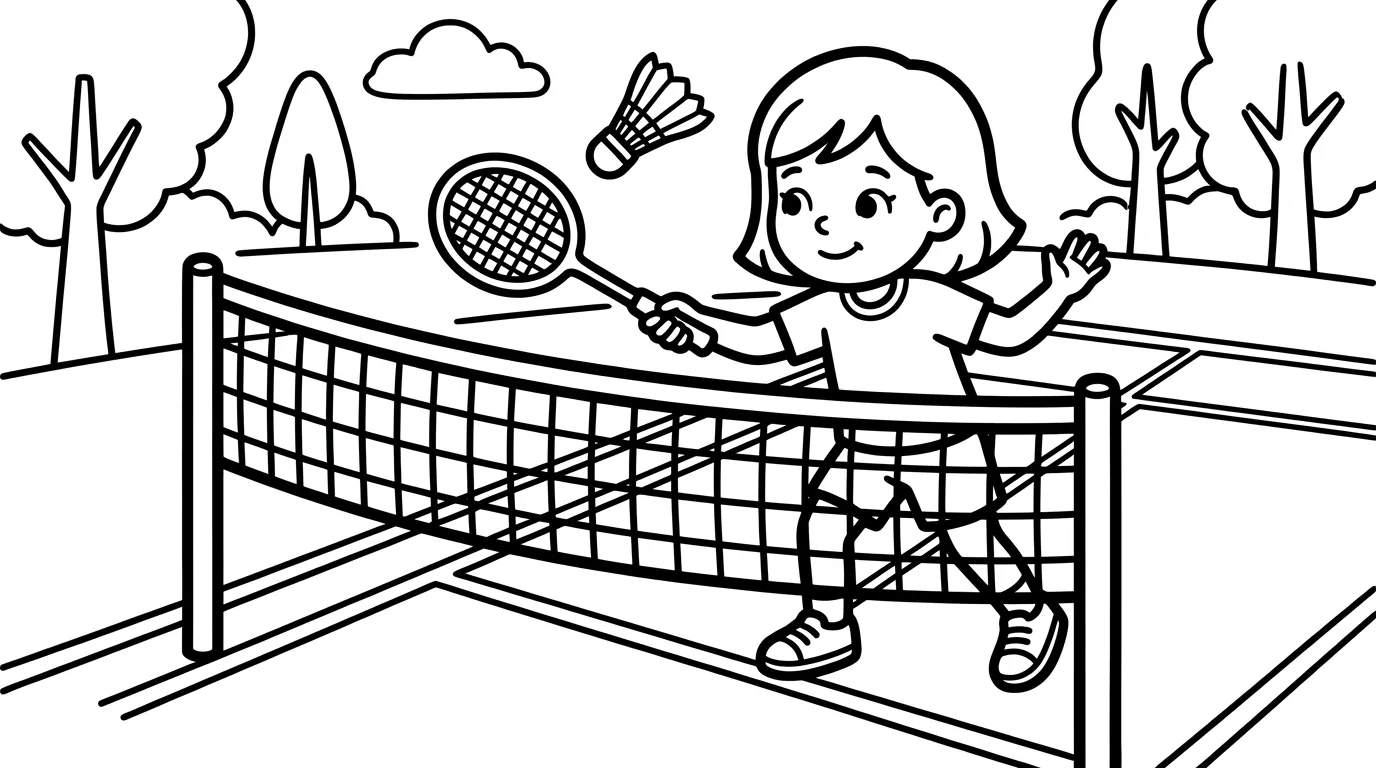 coloriage Badminton pour enfants a imprimer gratuit