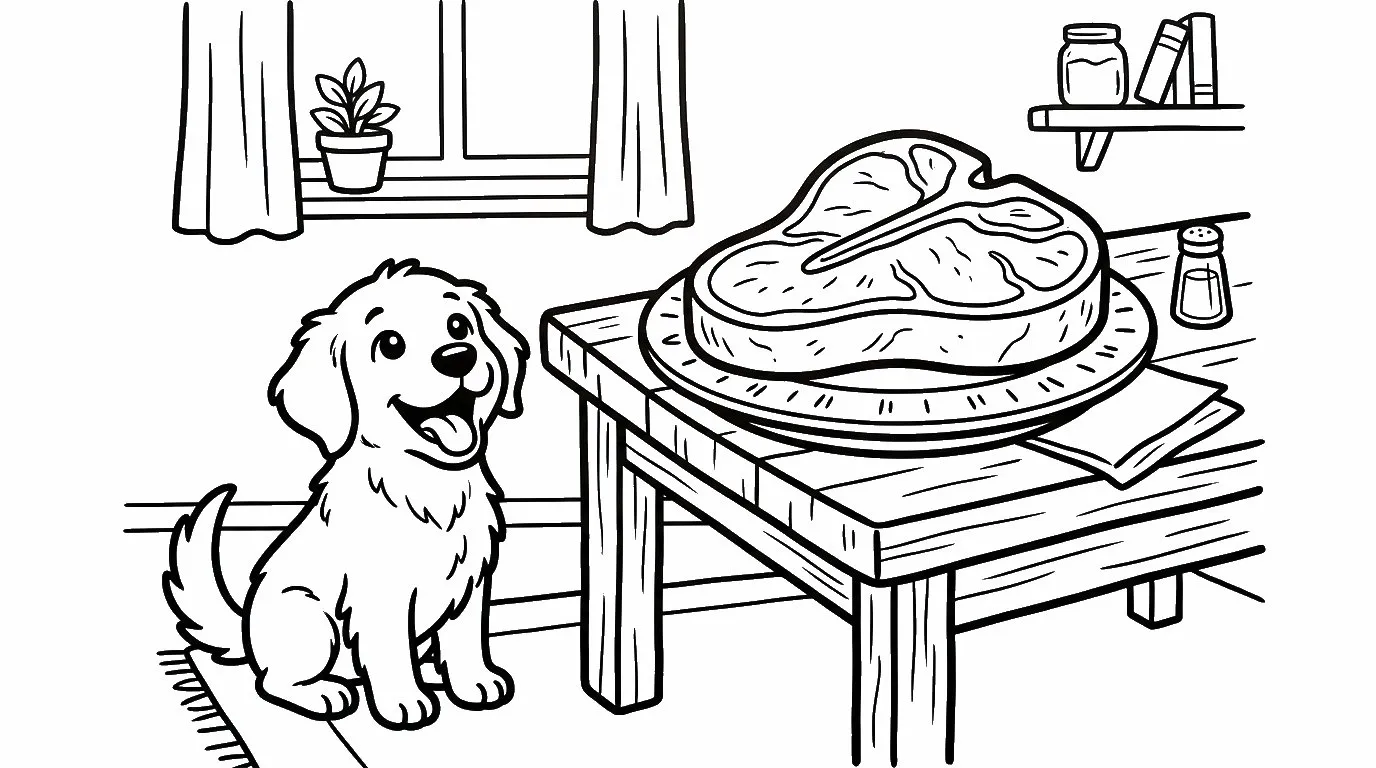 coloriage Bifteck à imprimer pour enfant de 8 ans