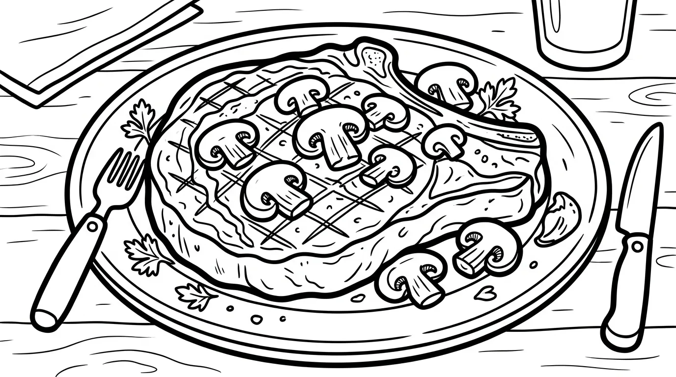coloriage Bifteck pour enfant a imprimer gratuit