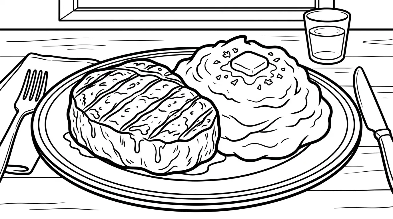 coloriage Bifteck pour enfant de 3 ans