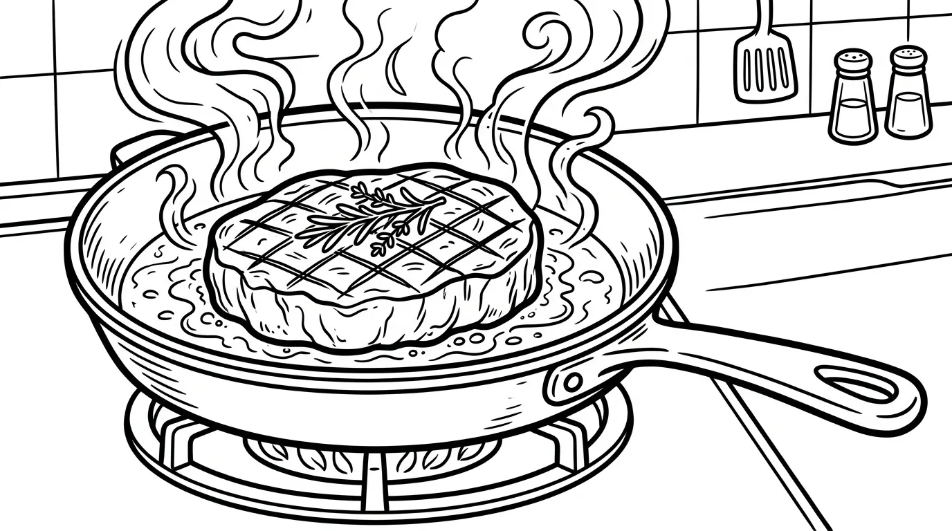 coloriage Bifteck pour enfant de 4 ans