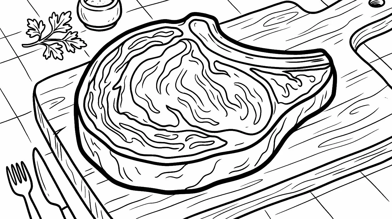 coloriage Bifteck à imprimer pour enfant de 7 ans