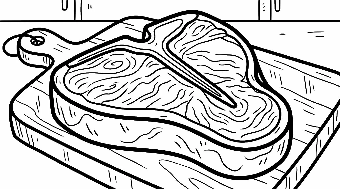 coloriage Bifteck pour enfants a imprimer gratuit