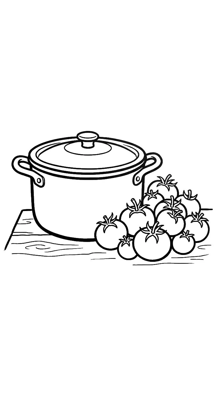coloriage Casserole à imprimer pour enfant de 2 ans