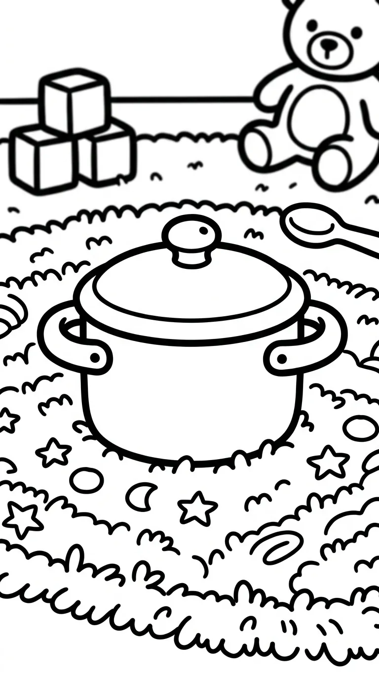 coloriage Casserole à imprimer kawaii